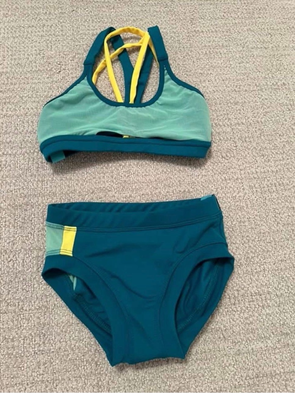 Tiger Friday CM Teal Two-Piece Girls Matching Dance Set